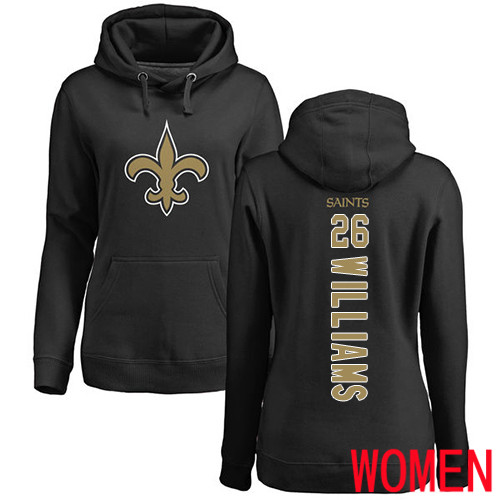 New Orleans Saints Black Women P J  Williams Backer NFL Football #26 Pullover Hoodie Sweatshirts->women nfl jersey->Women Jersey